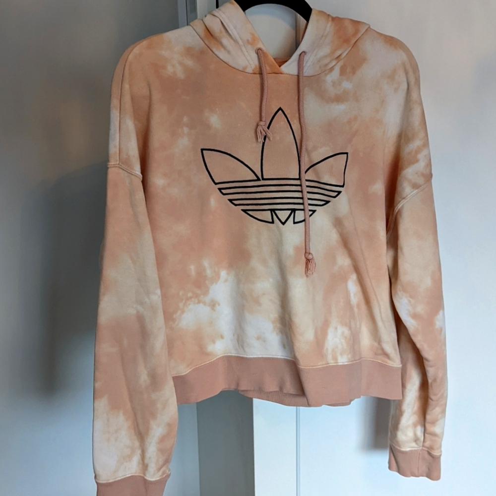 Adidas Beige Camo Drawstring Hoodie